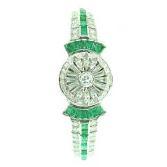  Emerald  Diamond Retro Bracelet  Watch