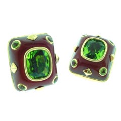 Trianon Contemporary Carnelian Peridot Earrings 2
