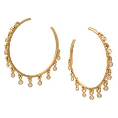 CHRISTIAN DIOR  Diamond Dangle Hoop Earrings