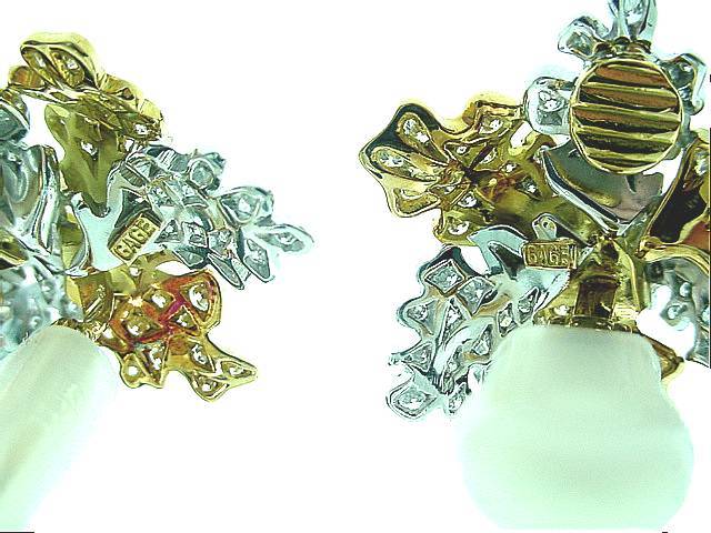 ELIZABETH   GAGE  Oak  Leaf  Diamond  Earrings 2