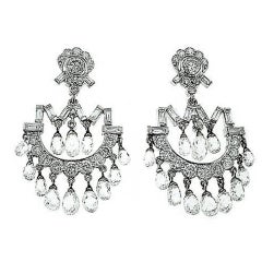 FRED   LEIGHTON    Diamond  Briolette   Pendant  Earrings