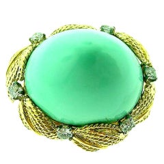 DAVID  WEBB  Turquoise  Diamond  Ring