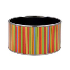 HERMES GM Striped Enamel Bangle