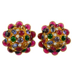 Gorgeous Chanel Multi Color Gripoix Earring