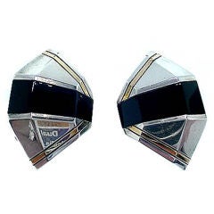 Vintage  Cartier   onyx  earrings