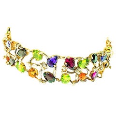 Chanel Multi Gem Gold Choker necklace
