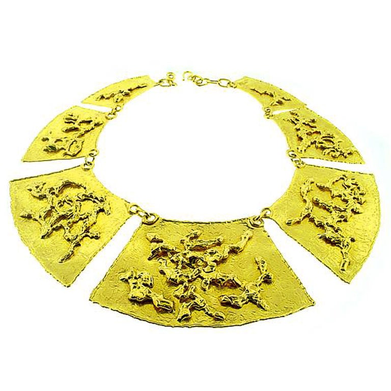 JEAN   MAHIE   Fabulous  Gold  Collar   Necklace