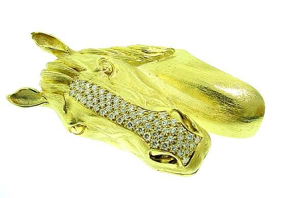 Marvelous  HENRY  DUNAY  Diamond  Horse  Pin