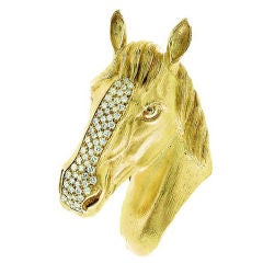 Marvelous  HENRY  DUNAY  Diamond  Horse  Pin
