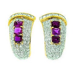 Gorgeous   GUCCI   Diamond  Ruby  Earrings