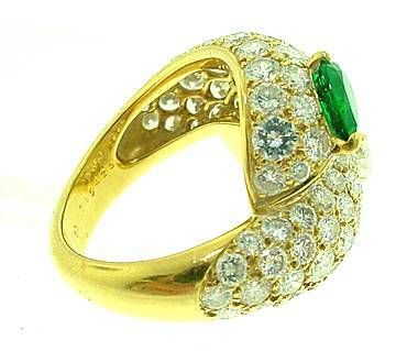 Cartier Emerald Diamond  Crossover  Ring 2