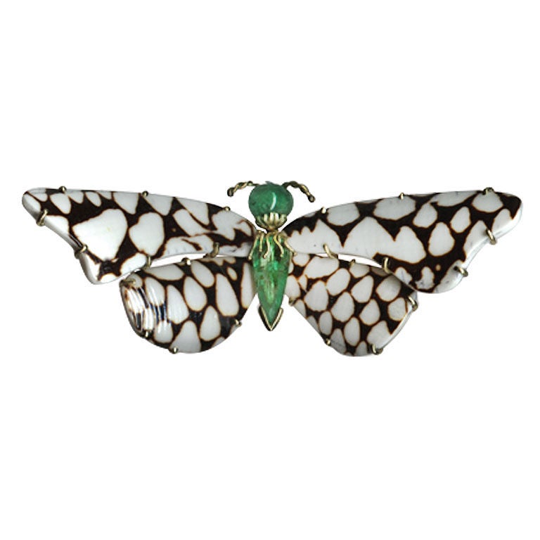 Sorab & Roshi Cone Shell Butterfly Pin For Sale