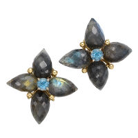 Sorab 
Roshi Labrodorite Twilight Earrings with Blue Topaz