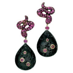 Sorab 
Roshi Pave Ruby Snake Earrings
