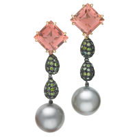 Sorab 
Roshi Pink Tourmaline dangle Earrings