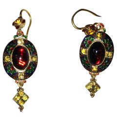 Renaissance revival pendant  earrings