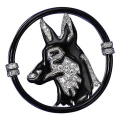  Art Deco Diamond  and Platinum Dog Brooch by Black, Starr & Frost