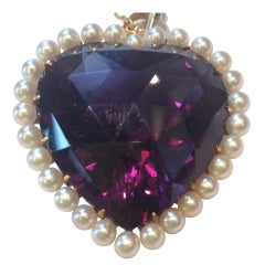 Antique amethyst and natural pearl pendant Antique amethyst and natural pearl pendant