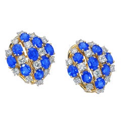 Oscar Heyman sapphire and diamond earrings