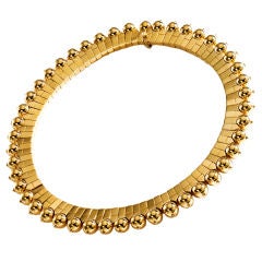 FRED PARIS Gold Flexible Choker Necklace