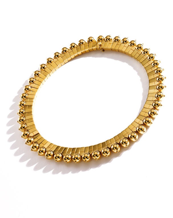 FRED PARIS Gold Flexible Choker Necklace