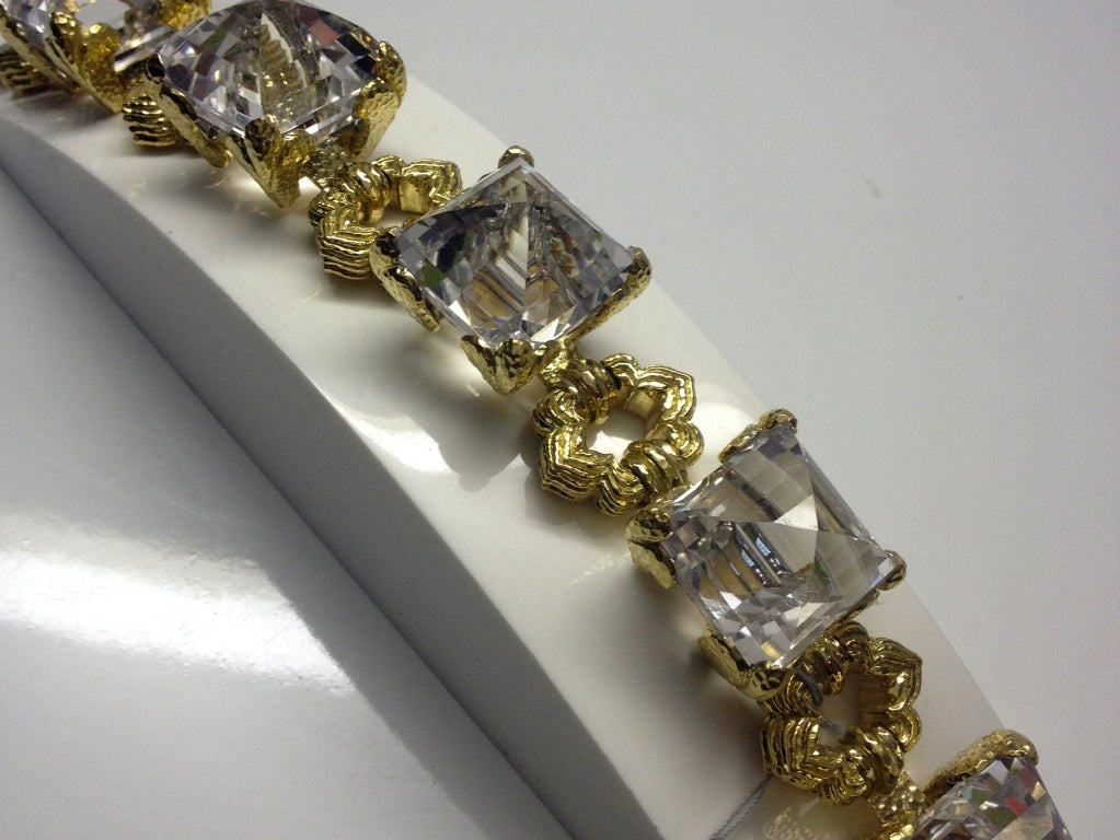 Gold and rock crystal bracelet by David Webb In Excellent Condition In Aspen, CO