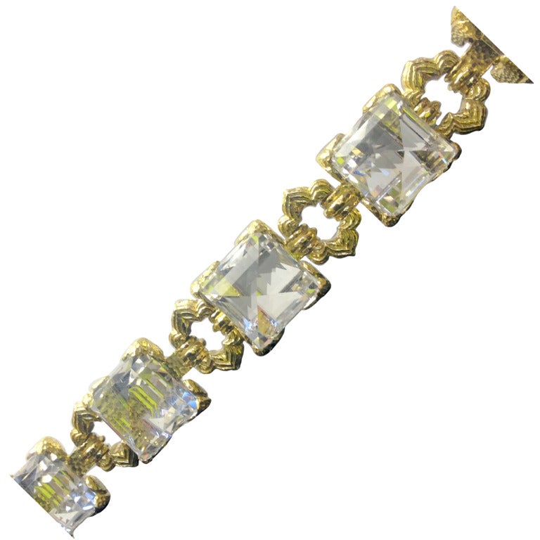 Gold and rock crystal bracelet by David Webb