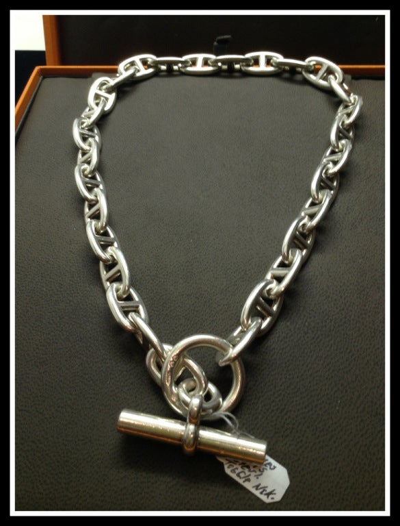 hermes chaine d'ancre necklace silver