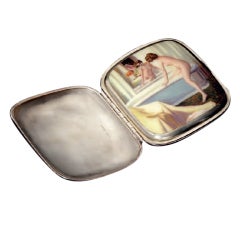 Enamel Case with Lady Stepping Out of the Bath