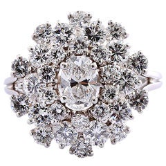 OSCAR HEYMAN 3.50 carats Diamond Platinum Cluster Ring