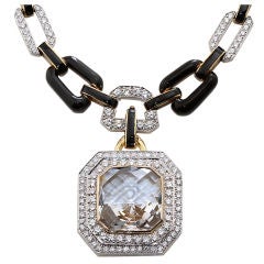 Vintage DAVID WEBB rock crystal and diamond necklace