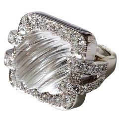 DAVID WEBB Rock crystal & diamond ring 10