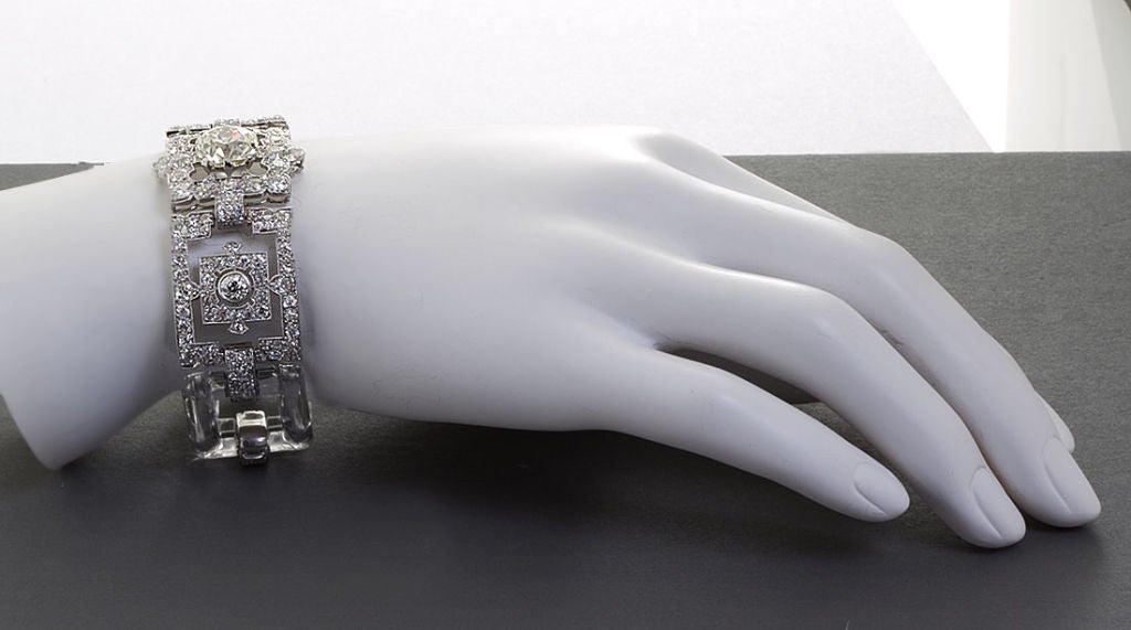 Art Deco Diamond & Rock Crystal Bracelet 1