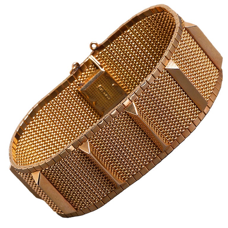 Retro Gold Mesh Bracelet at 1stdibs