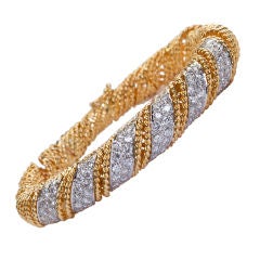 Diamond and Gold Twist Rope Bracelet