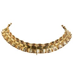 Gold Pierced and Scalloped Necklace