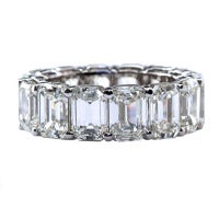 Important Emerald Cut Diamond Eternity Band