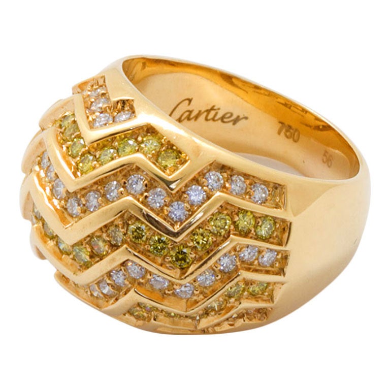 Cartier Diamond Gold Boulé Dome Ring