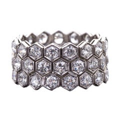 Art Deco Diamond & Platinum Honeycomb Ring