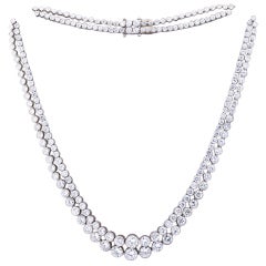 Vintage Diamond Twin Row Rivieré Necklace