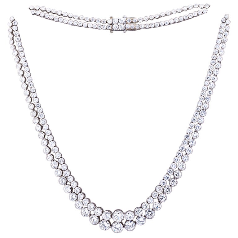 Diamond Twin Row Rivieré Necklace