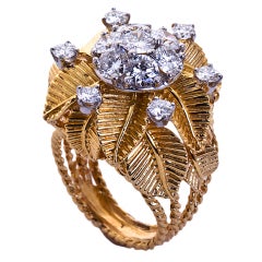 1960
s Diamond Gold Cocktail Ring