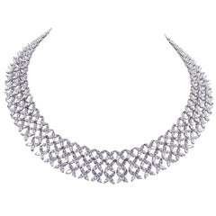 TIFFANY & Co. Exquisite Diamond Platinum Lace Necklace
