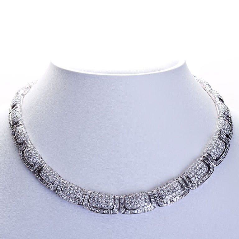 47 Carat Deco Styled Egyptian Revival Diamond Necklace