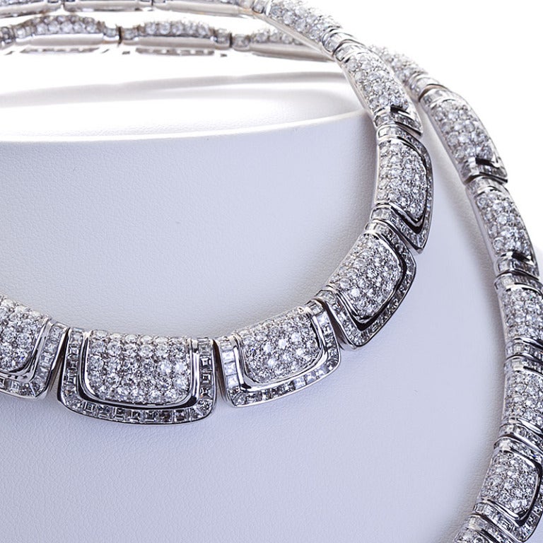 47 Carat Deco Styled Egyptian Revival Diamond Necklace In Excellent Condition In Lakewood, NJ