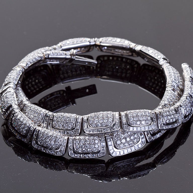 Women's 47 Carat Deco Styled Egyptian Revival Diamond Necklace