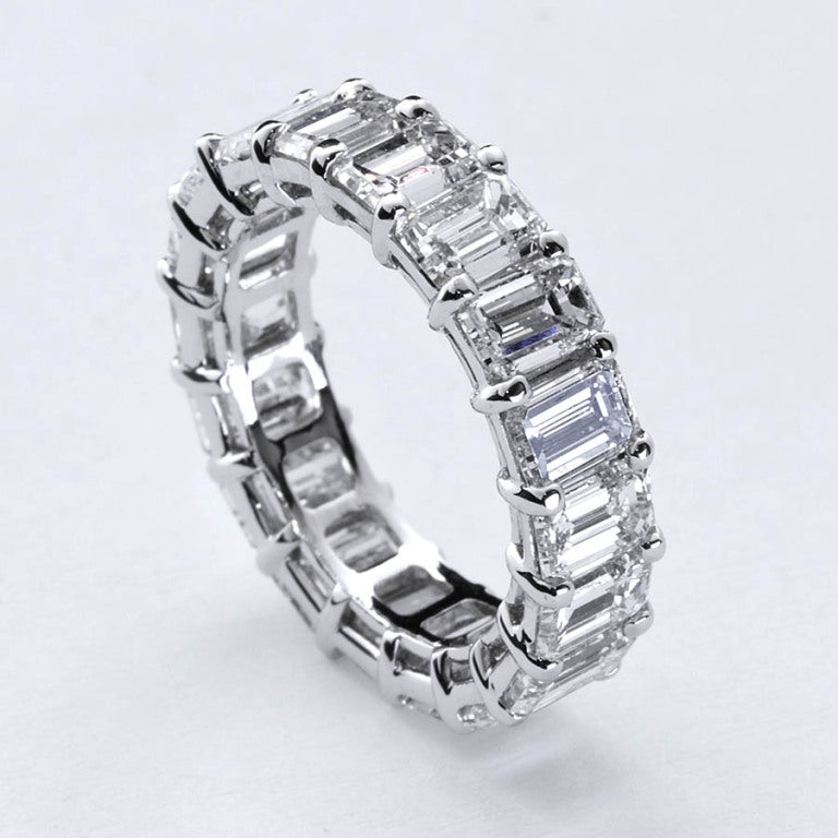 8 carat Emerald Cut Diamond Eternity Band