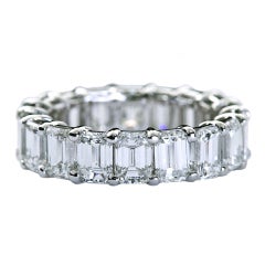 Vintage 8 carat Emerald Cut Diamond Eternity Band