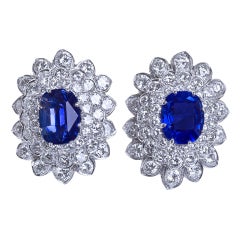 DAVID WEBB Diamond Sapphire Earclips 10