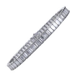 Emerald  Cut Diamond Tennis Bracelet